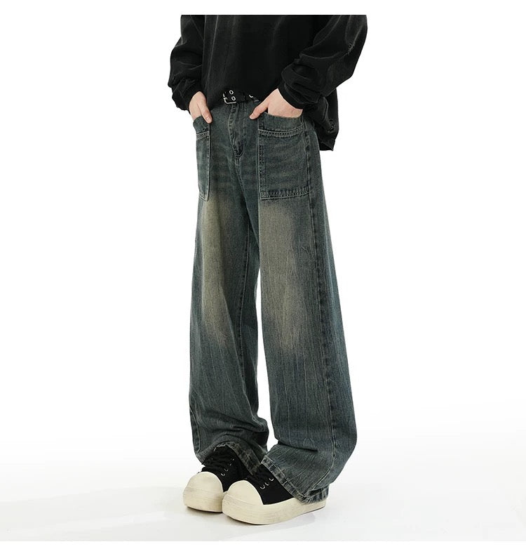 Vaqueros de calle americanos: pantalones holgados vintage B0039