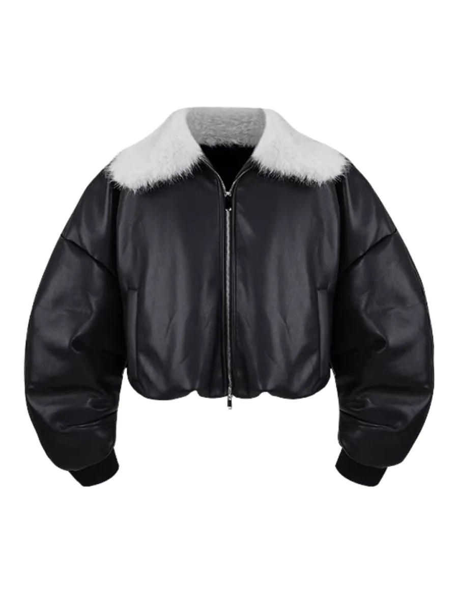 COTTON LEATHER JACKET T0090