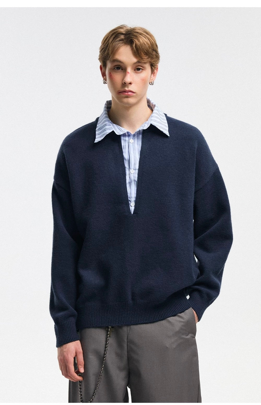 Men’s American Streetwear Loose Knit Sweater S0005