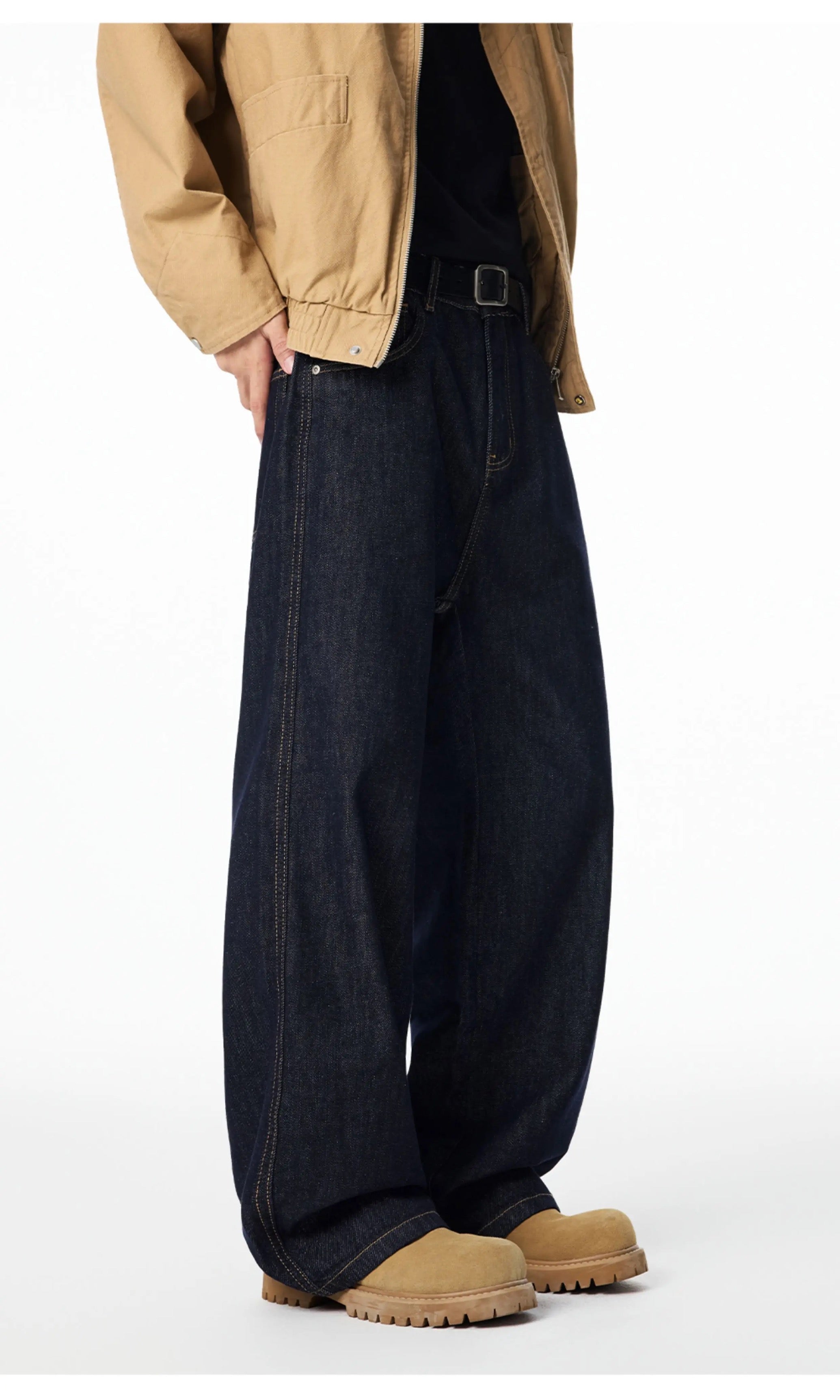 Men’s Vintage Raw Denim Streetwear Jeans B0034