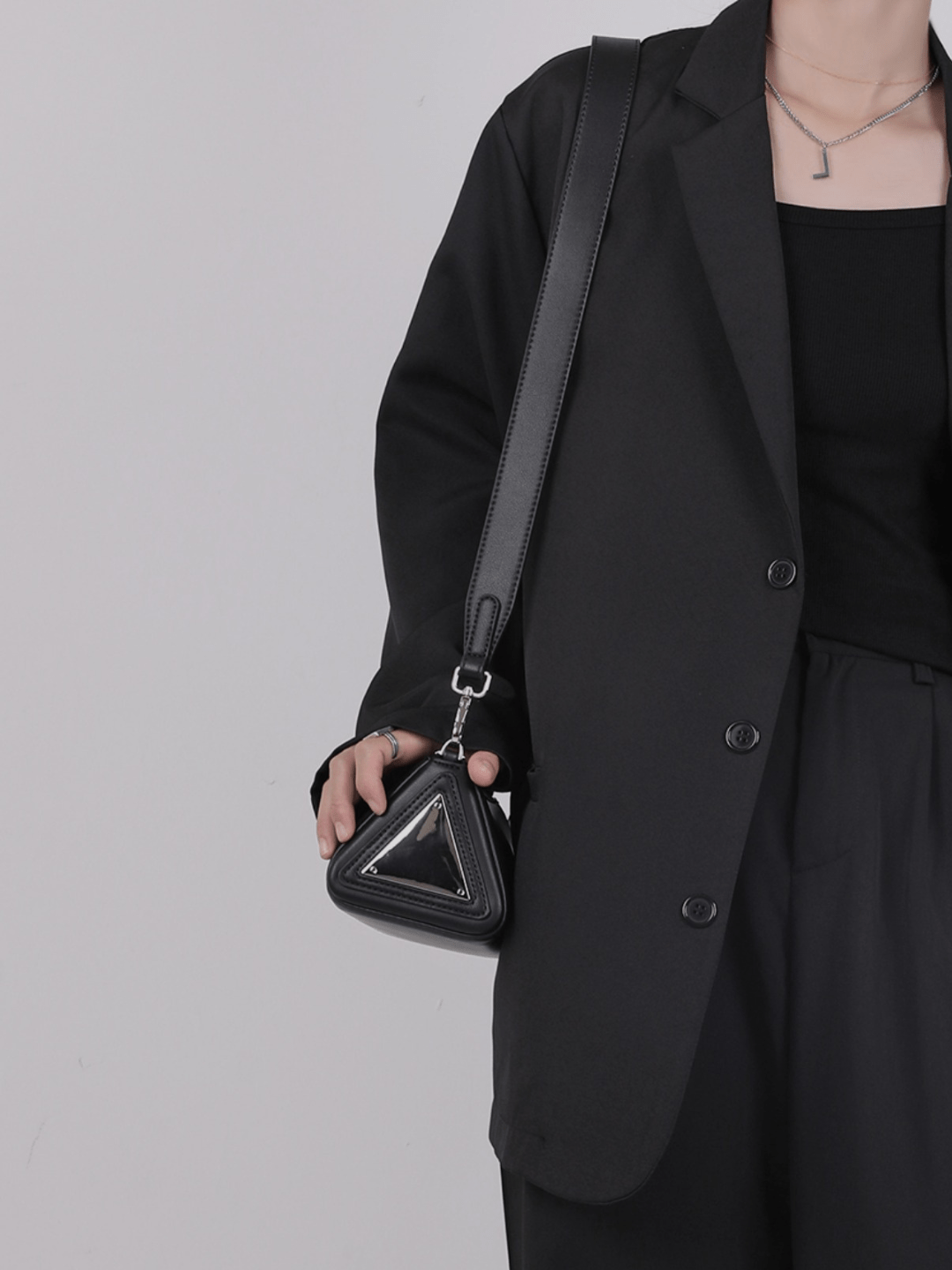 [luckystudio] Triangle Simple Crossbody Bag A0065