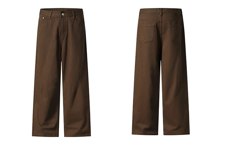 Men’s Loose Straight Wide-Leg Pants – American Minimalist Streetwear Trousers B0082