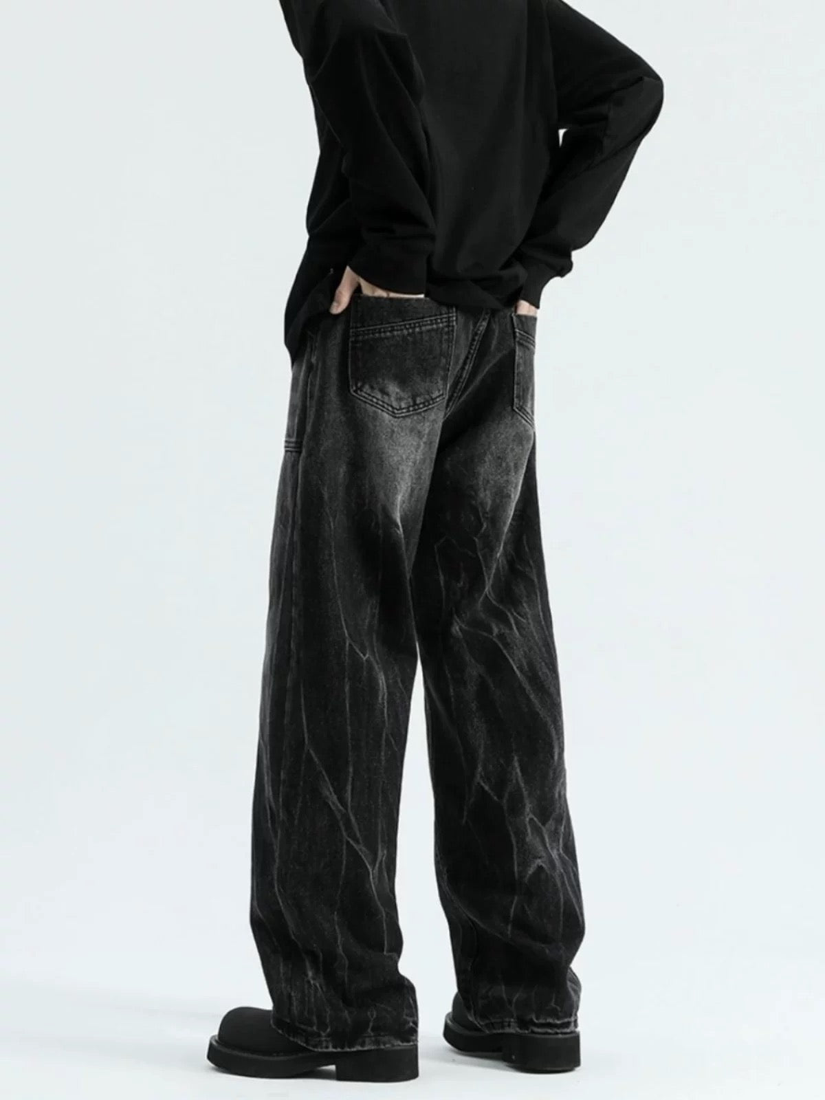 Vaqueros de calle americanos: pantalones holgados vintage B0039