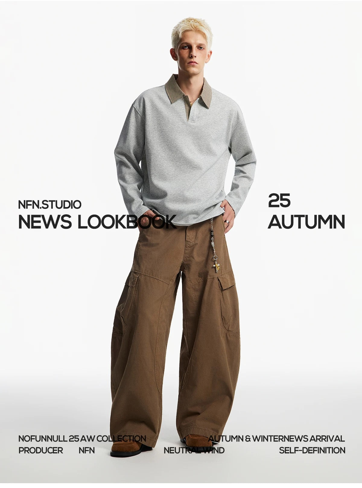 Men’s Houndstooth Patchwork Polo Long Sleeve Tee – Vintage Casual Streetwear Top S0036