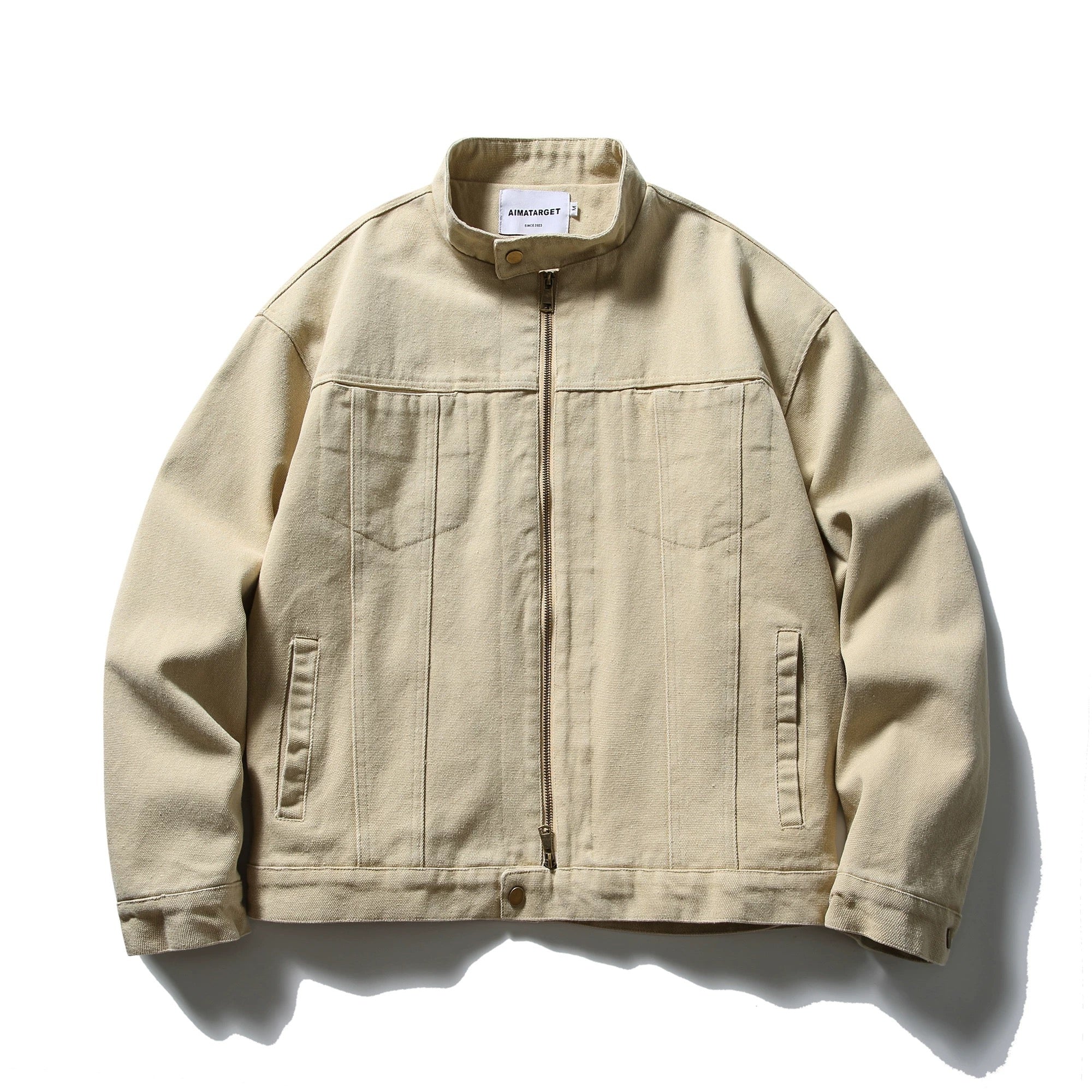 American Vintage Harrington Work Jacket, Cleanfit Stand Collar All-Season Men's Coat T0006