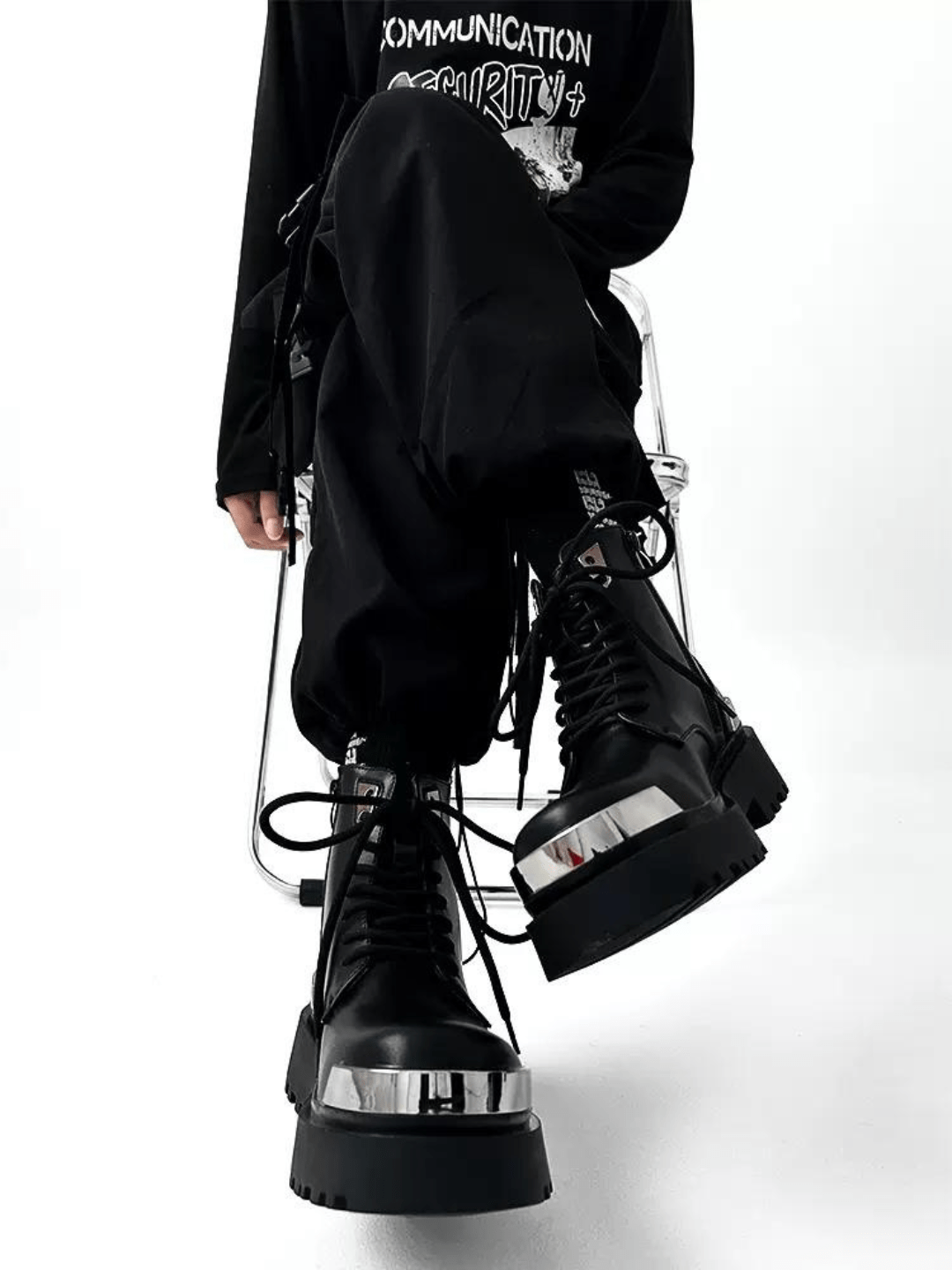 High-top Motorcycle Leather Work Boots S036