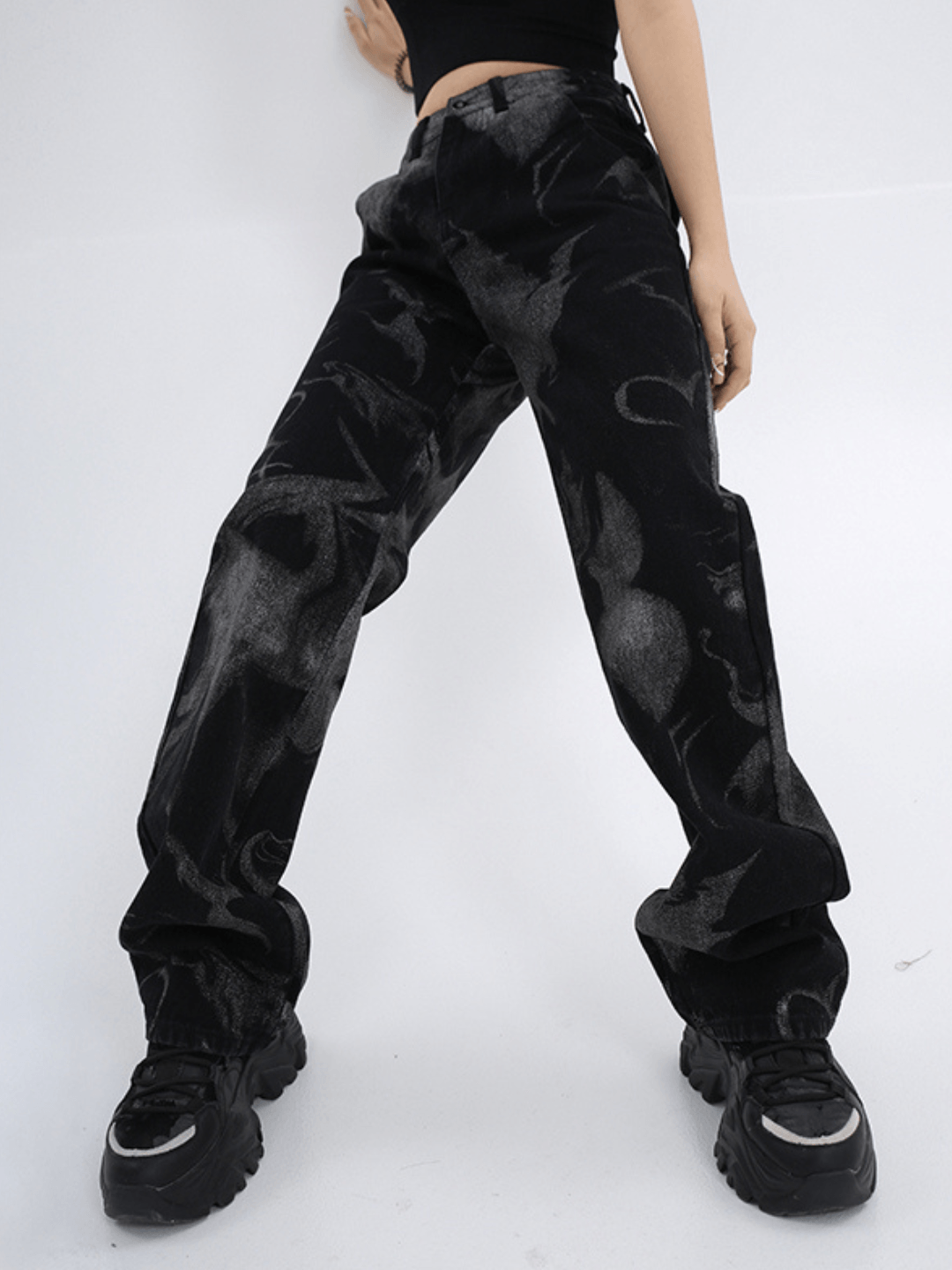 American retro straight jeans B0142