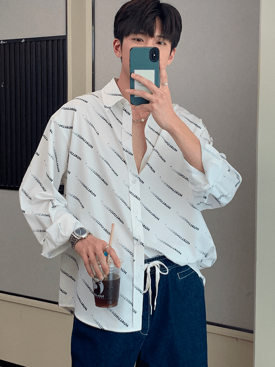 [HUALUN] Silk trend shirt J0110