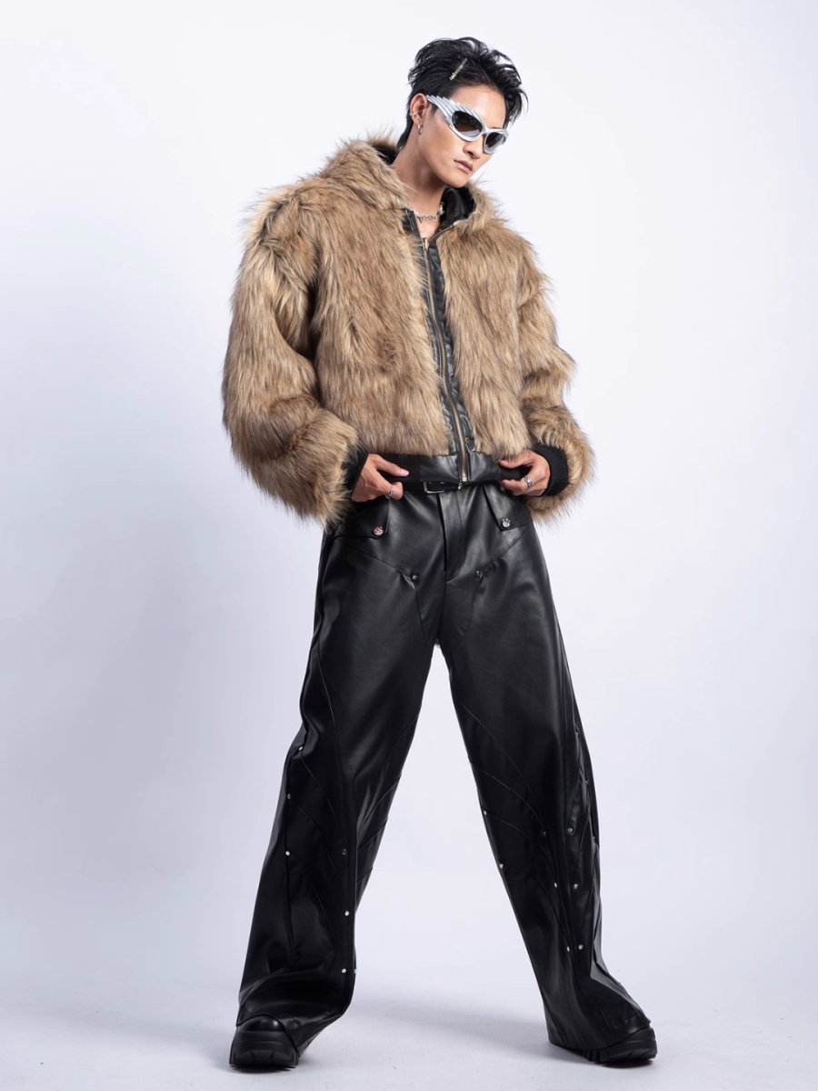 [PLAN1ONE] reversible leather cotton jacket T0160