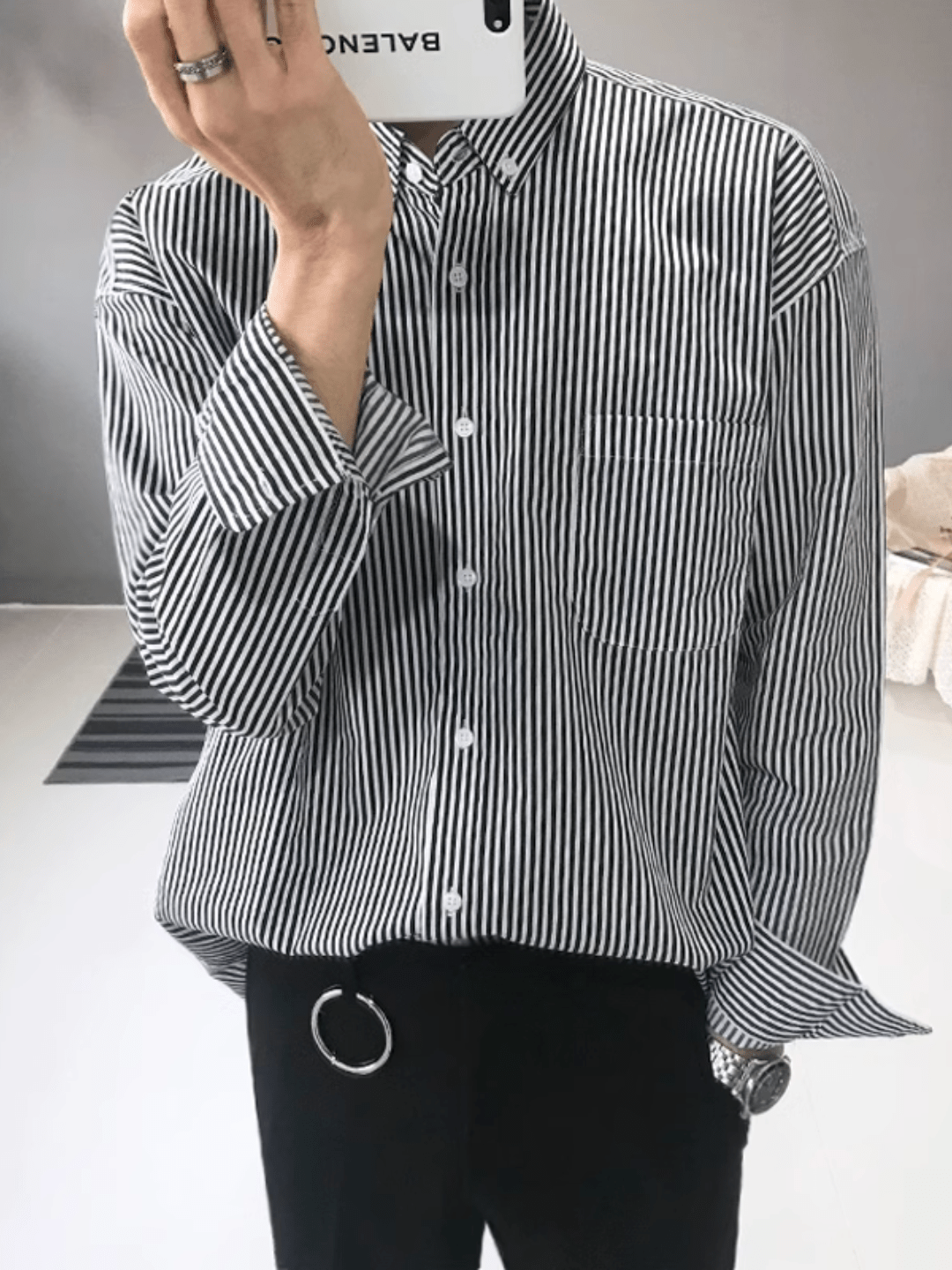 [MRCYC] Autumn long-sleeved striped shirt men J0113