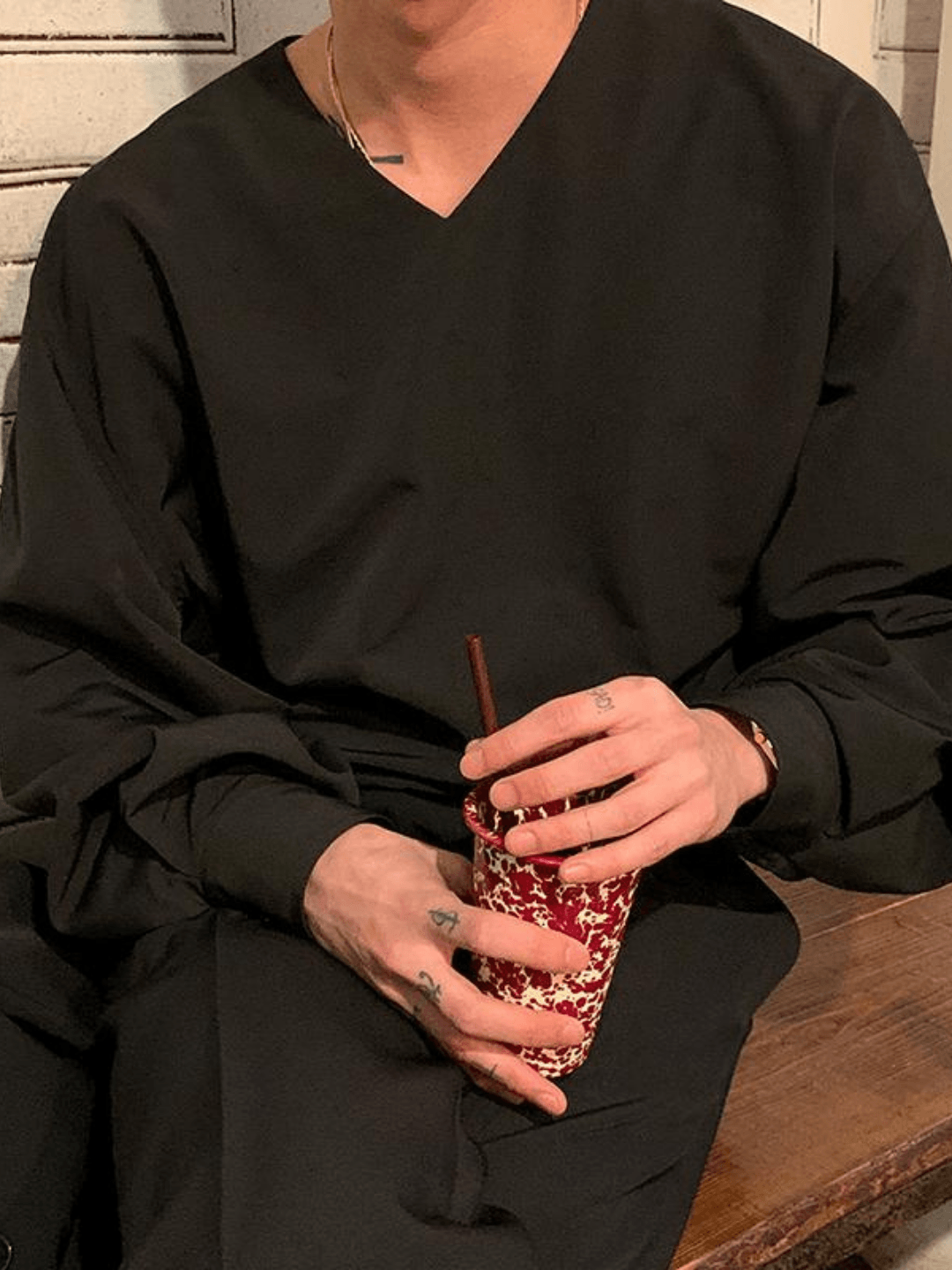 [MRCYC] V Neck Simple Shirt J0131