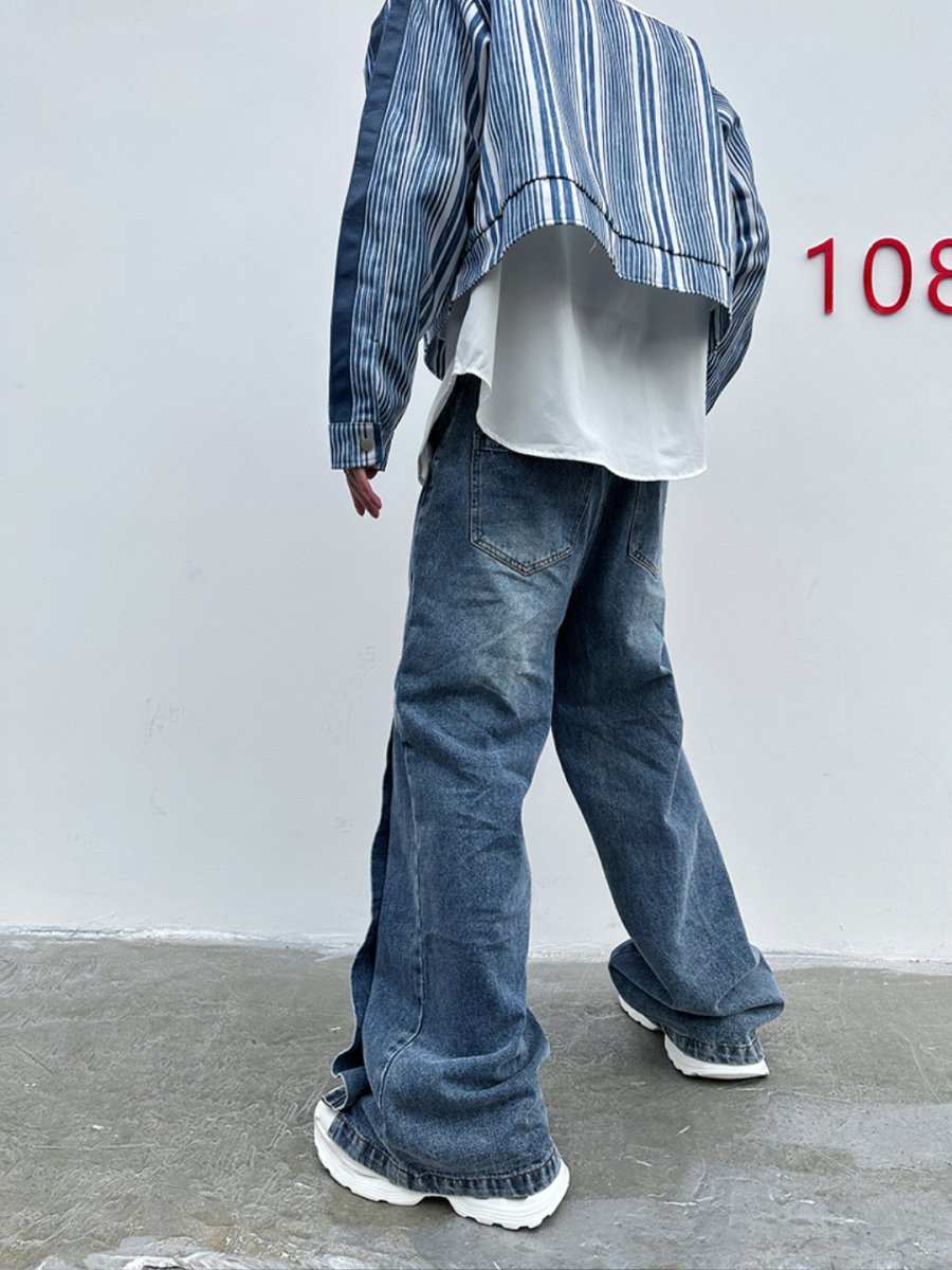 straight wide-leg jeansB0121