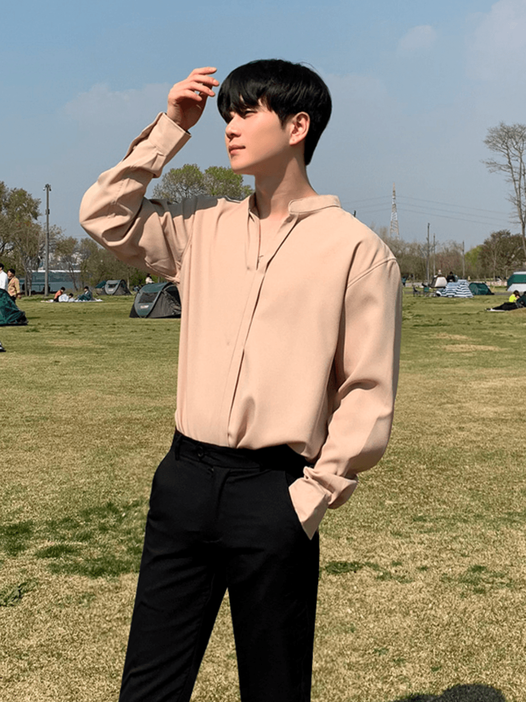 [MRCYC] Loose Silky Shirt J0119