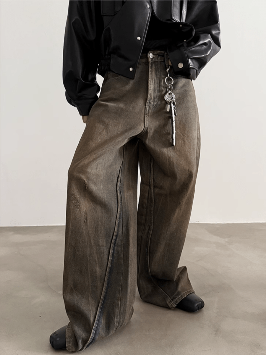 [GENESISBOY] Brown Wide Leg Jeans B0122