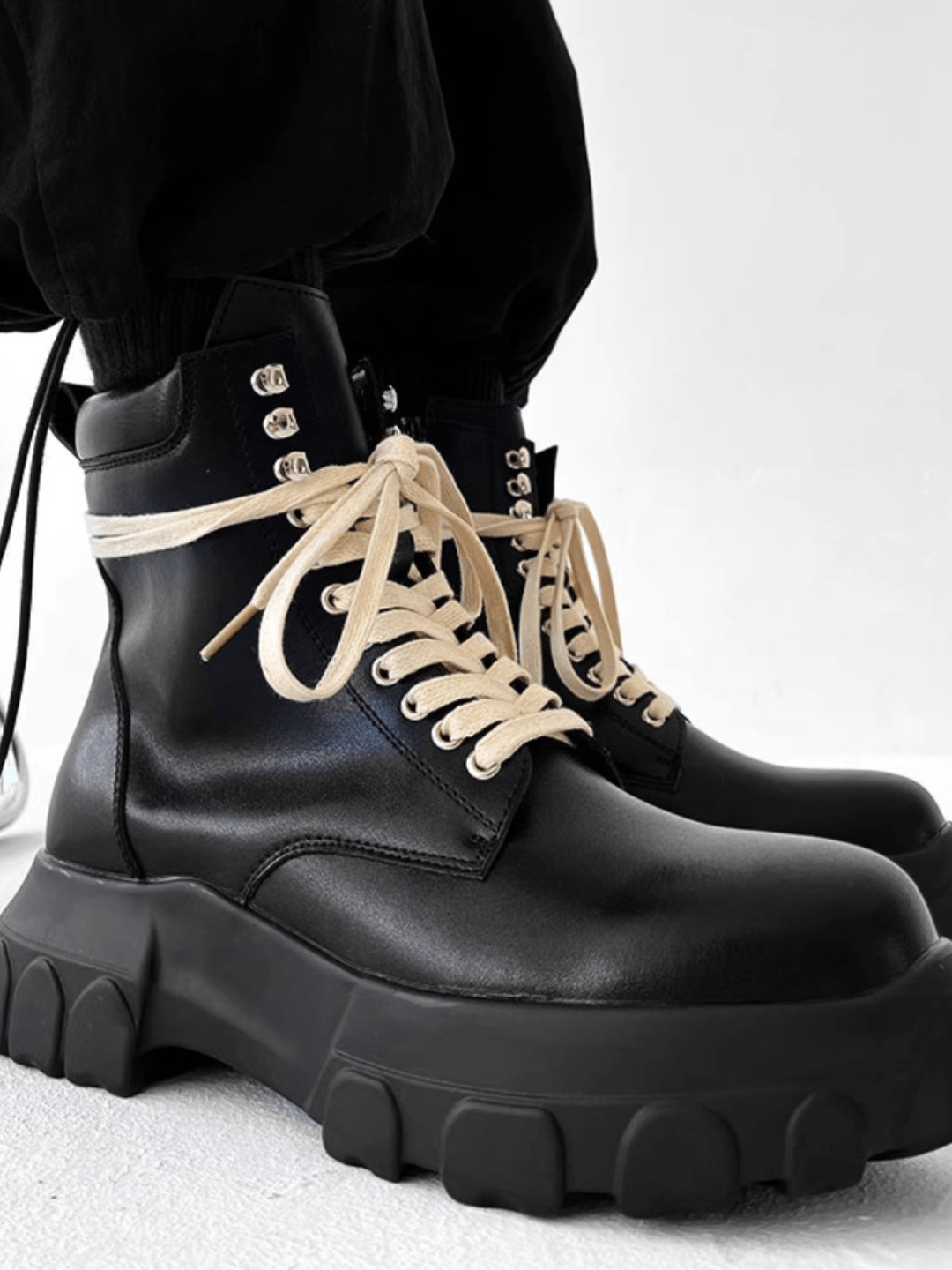 British style leather zipper shoes S043