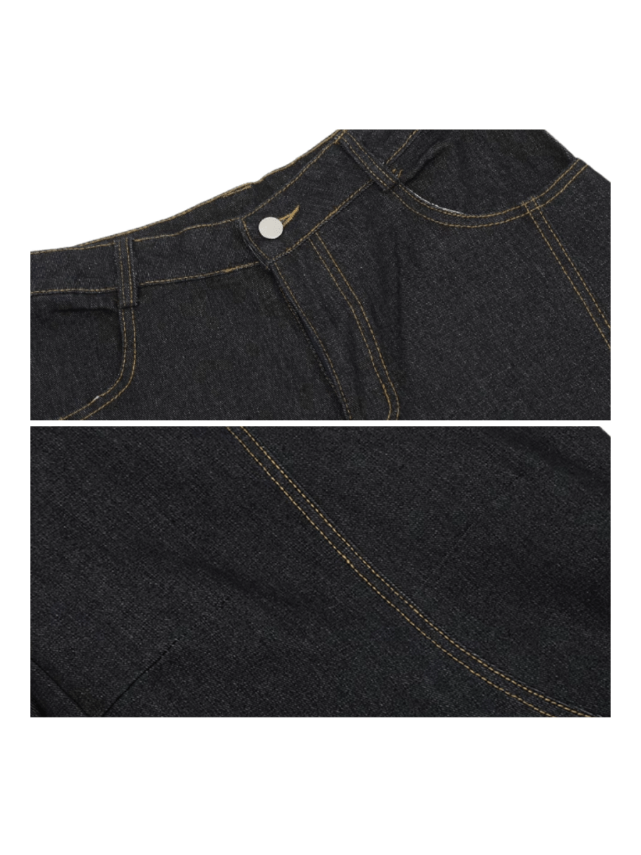 wide leg straight jeans B0123