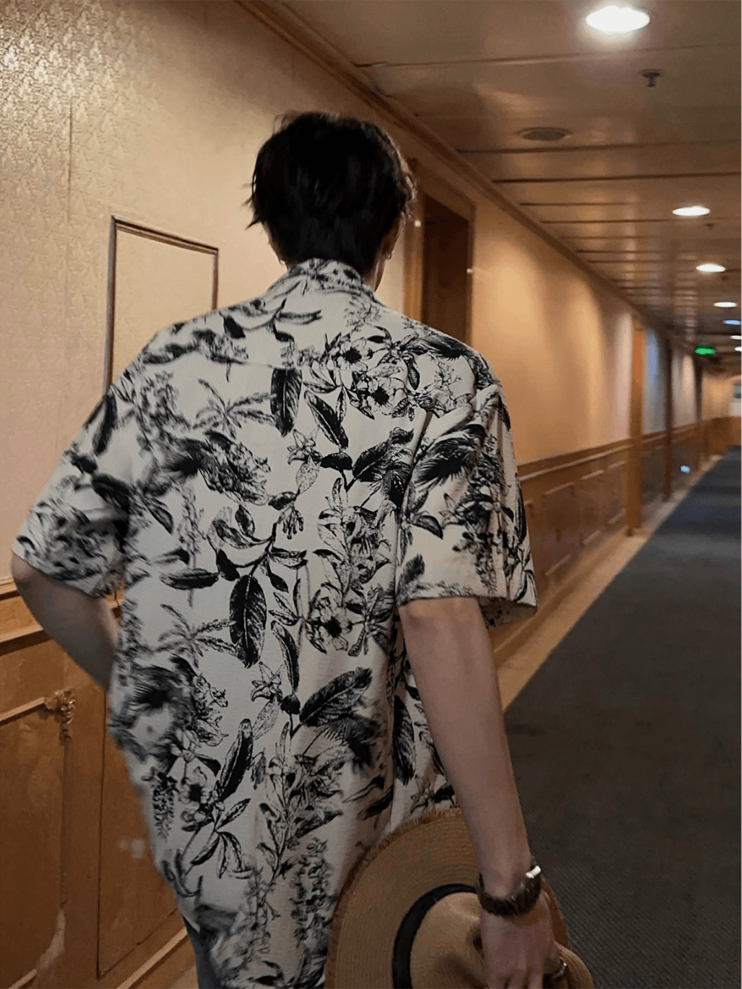 [JM HOMME] Tide Printed Short-sleeved Shirt J0120