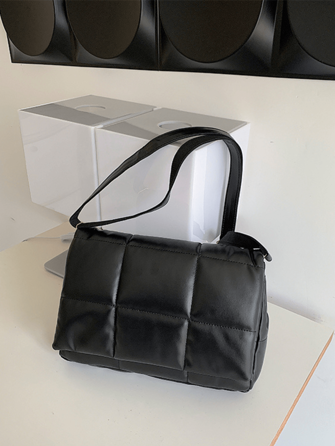 silk filling leather crossbody messenger bag A0074