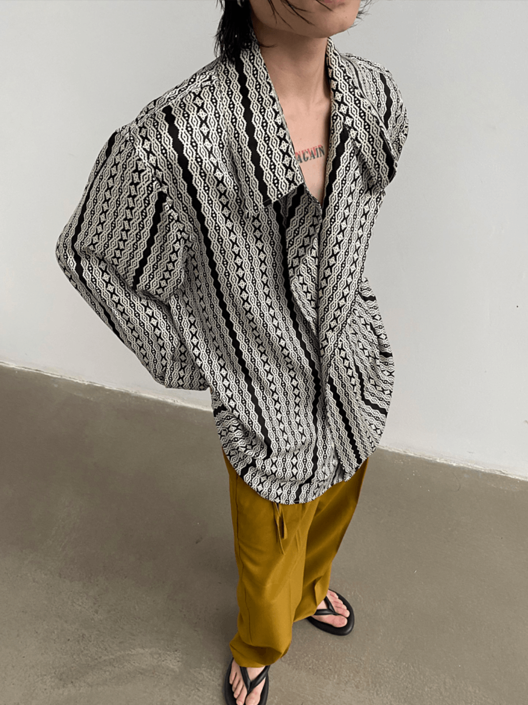 [GENESISBOY] silk drape loose shirt J0128