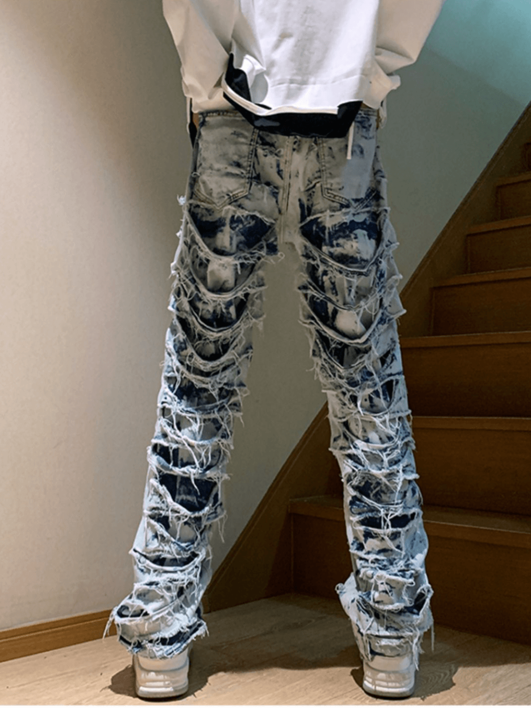 High street damage denim pants B0136
