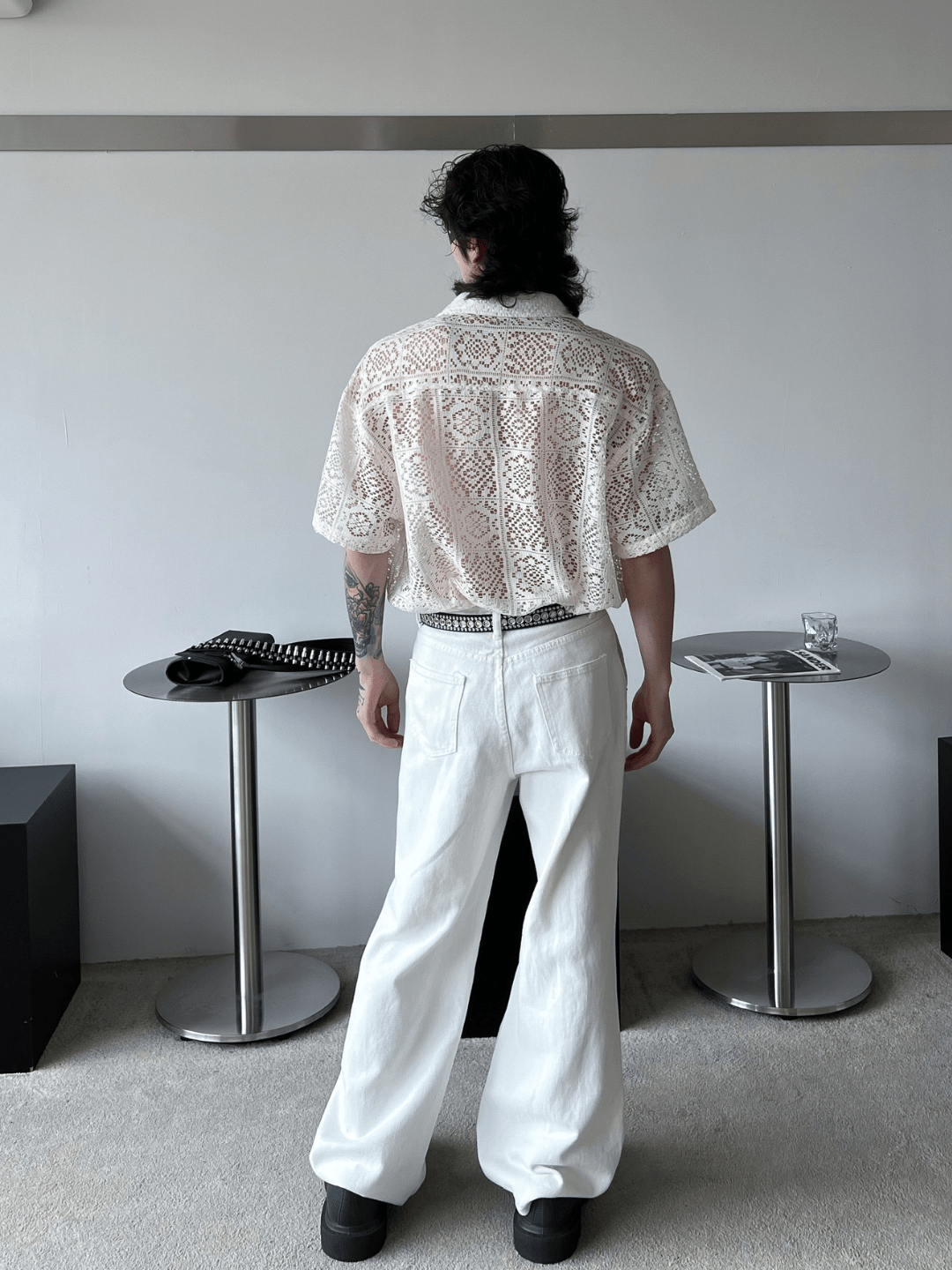 hollow design sense loose shirts J0123