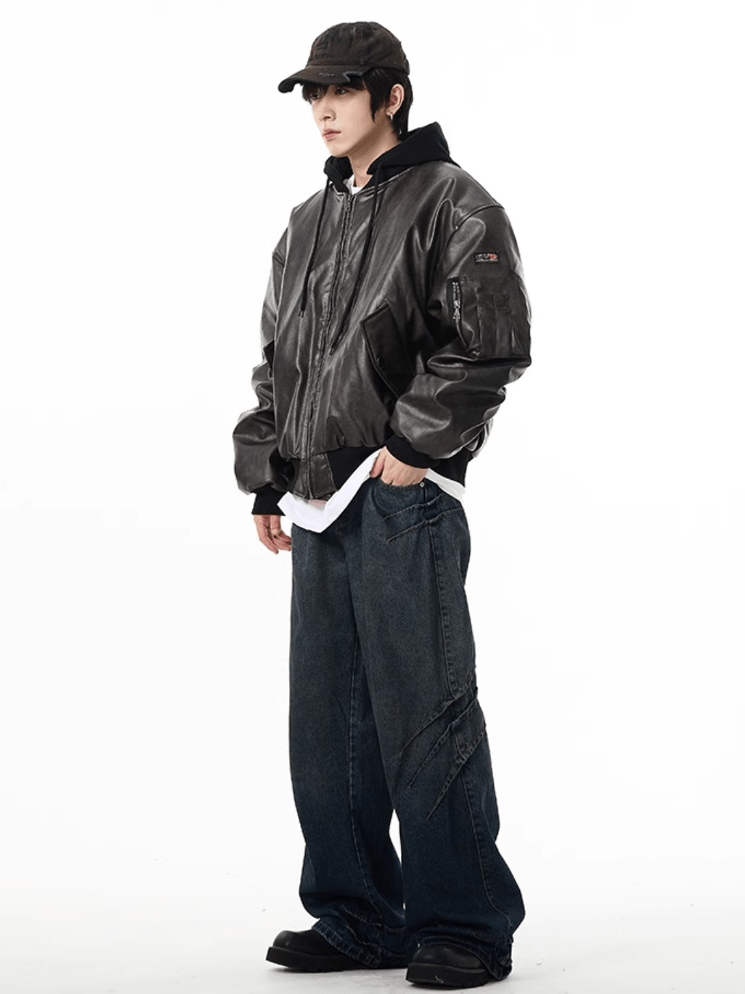 [motherfucker] American flight jacket leather jacket T0164