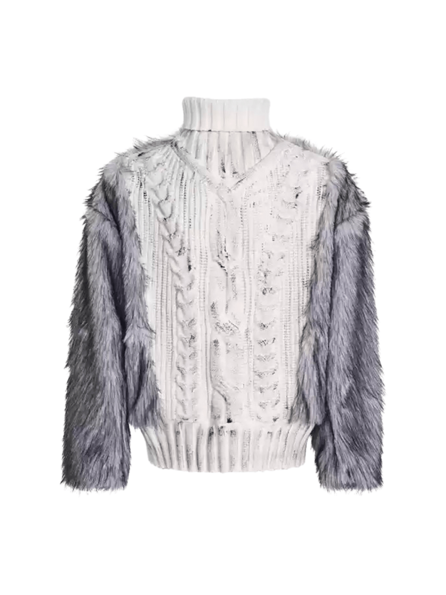 [STARTEXCEEDEND] Fur turtleneck sweater S0199