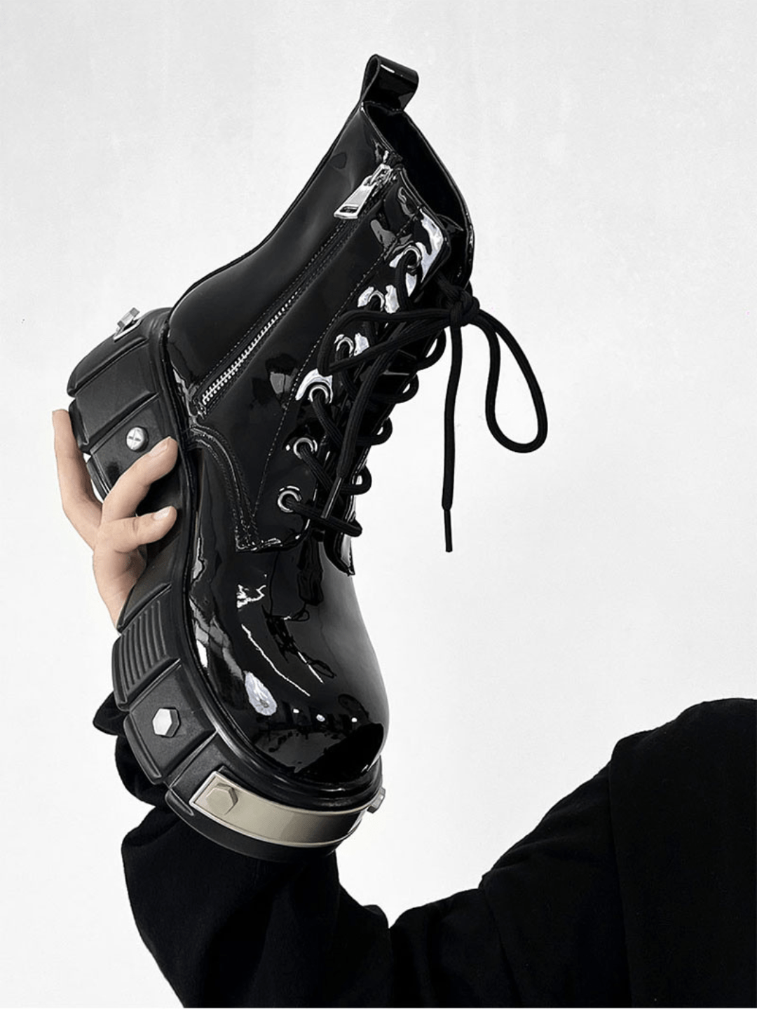 punk zipper biker boots S050