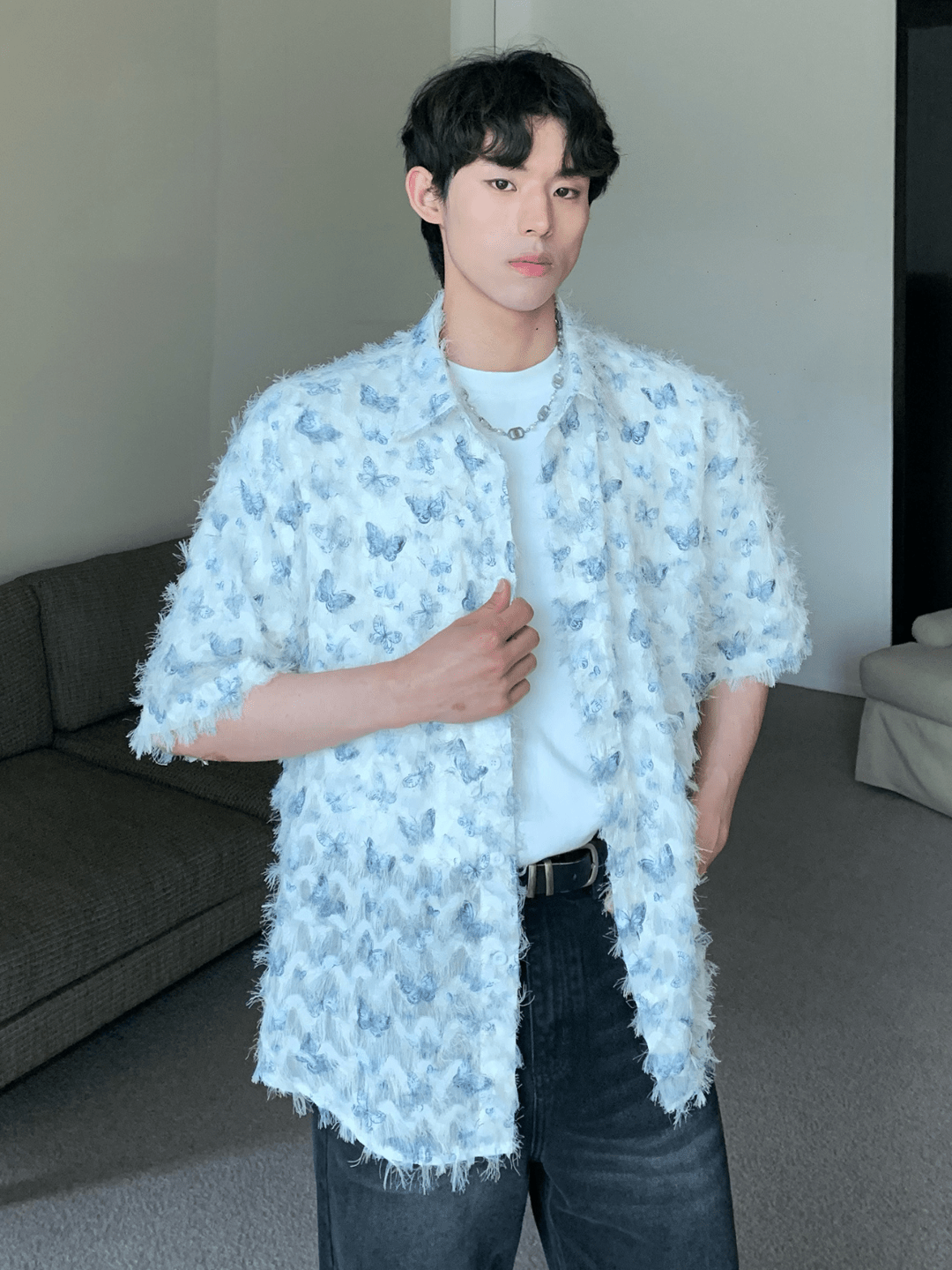 [CUIBUJU] Butterfly Design Shirt J0132