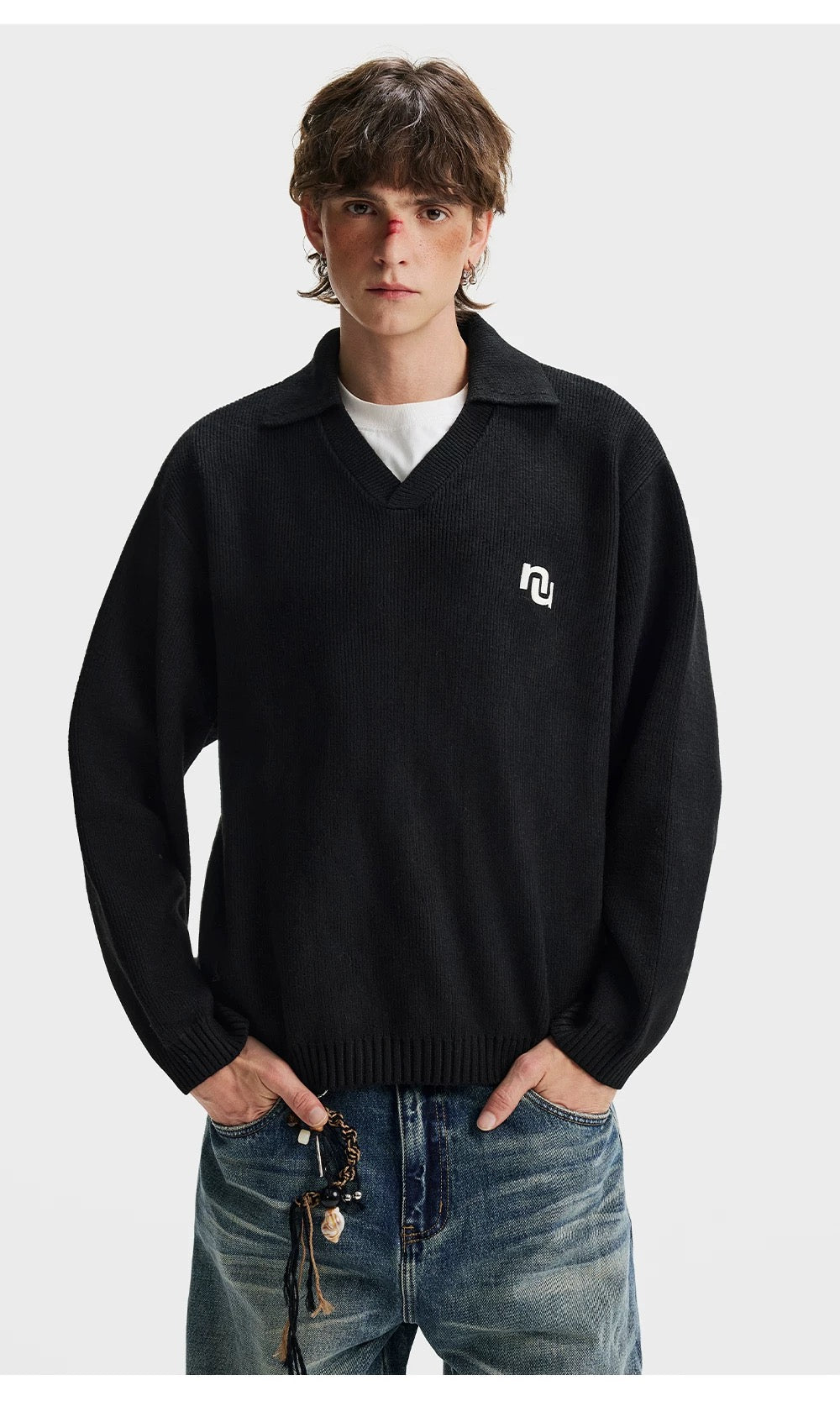Men’s American Streetwear Loose Knit Sweater S0004