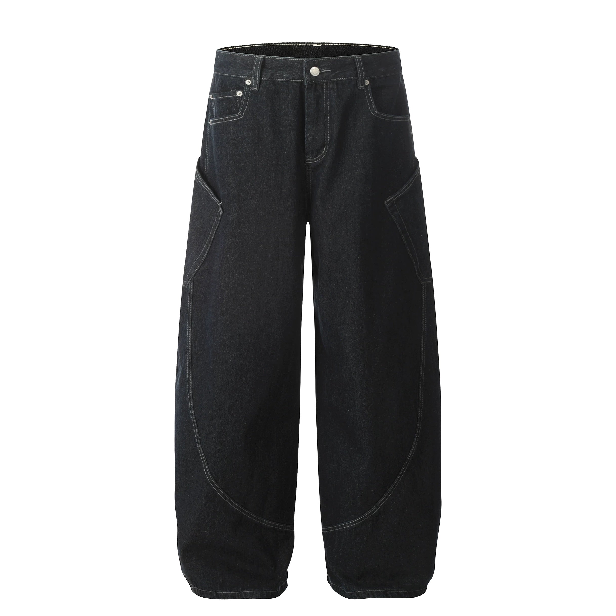 Vaqueros vintage americanos multibolsillos: pantalones vaqueros holgados de trabajo urbanos B0060