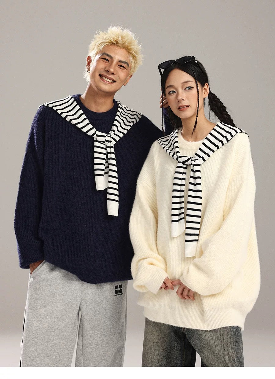 Suéter de punto estilo americano relajado para hombre S0023