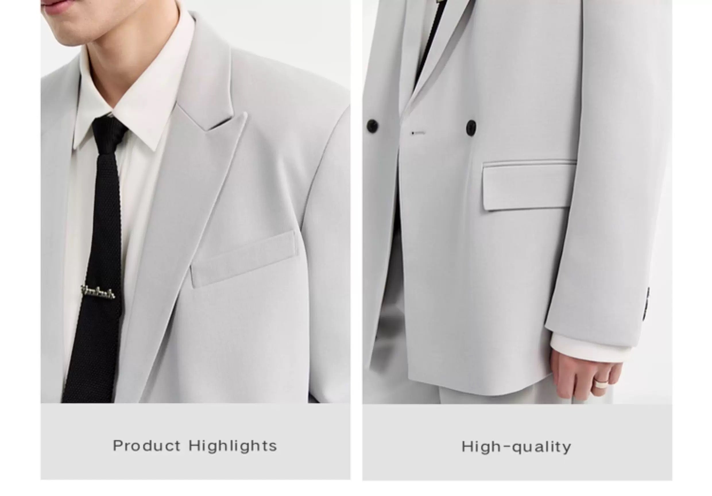 Blazer de lana Tencel Premium - Chaqueta informal de gran tamaño y botonadura sencilla para hombre, para todas las estaciones, T0045