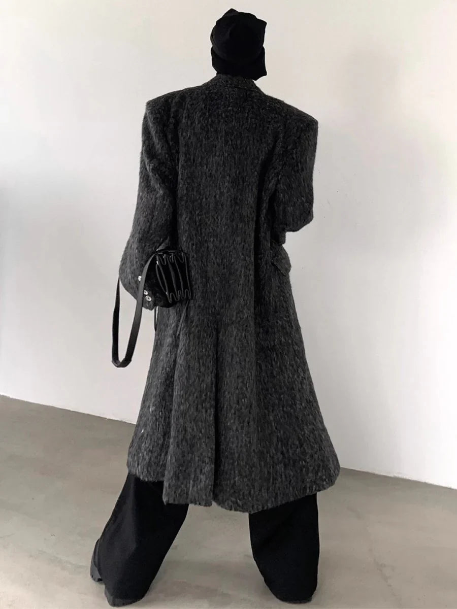 [AUTUMNWIND] GRAY MID-LENGTH TRENCH COAT T0102