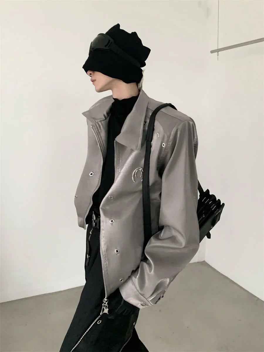 SHOULDER PADS SILHOUETTE LAPEL SHORT JACKET T0107