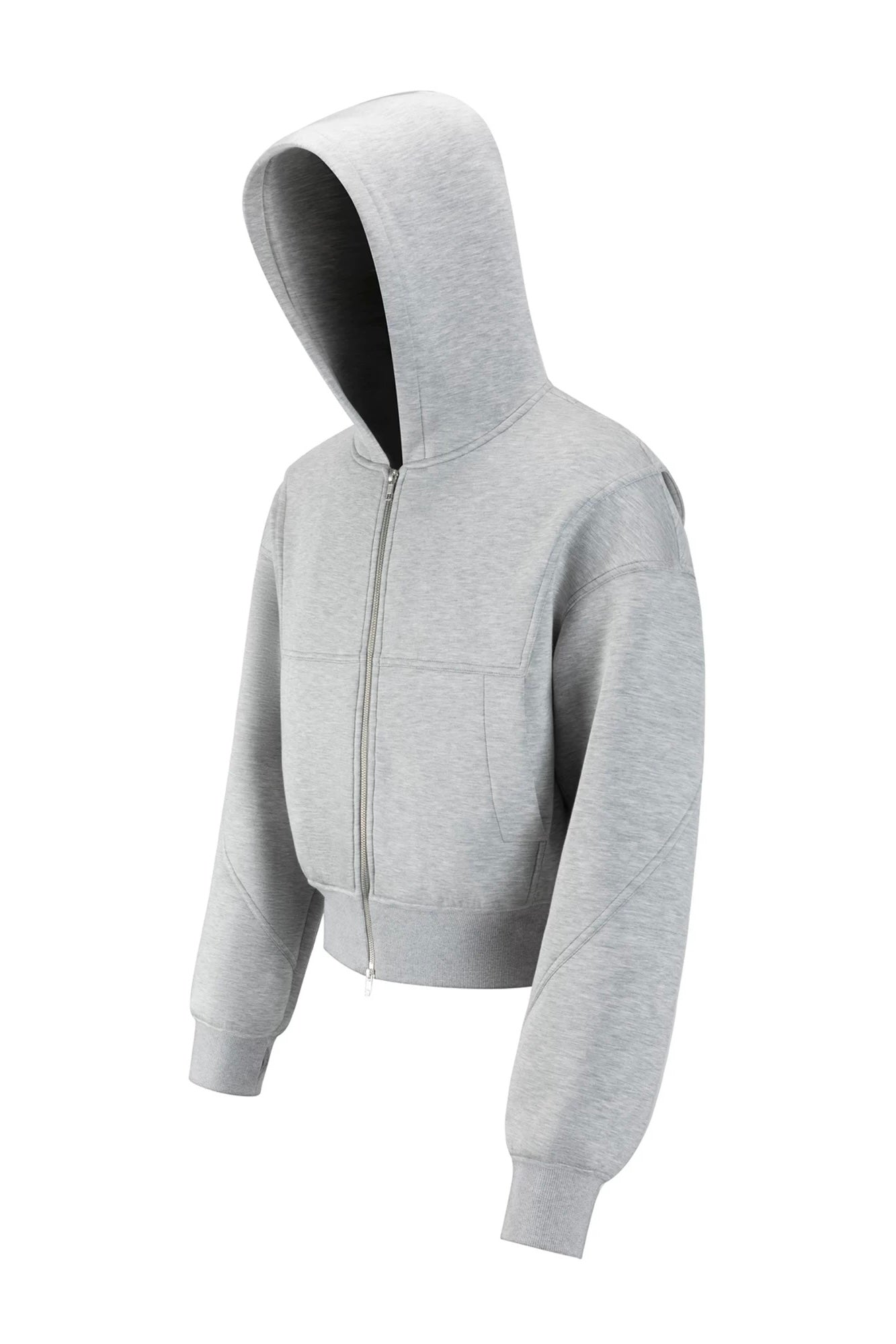 [FLAT ROOM] STRUCTURED BOX CUT ZIP-UP HOODIE S0210