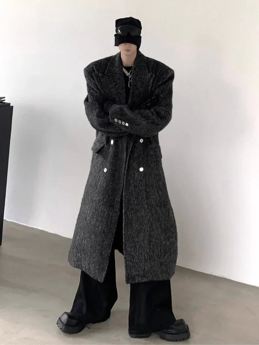 [AUTUMNWIND] GRAY MID-LENGTH TRENCH COAT T0102