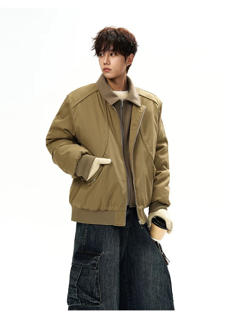 Men’s Designer Contrast Splice Lapel Jacket T0252