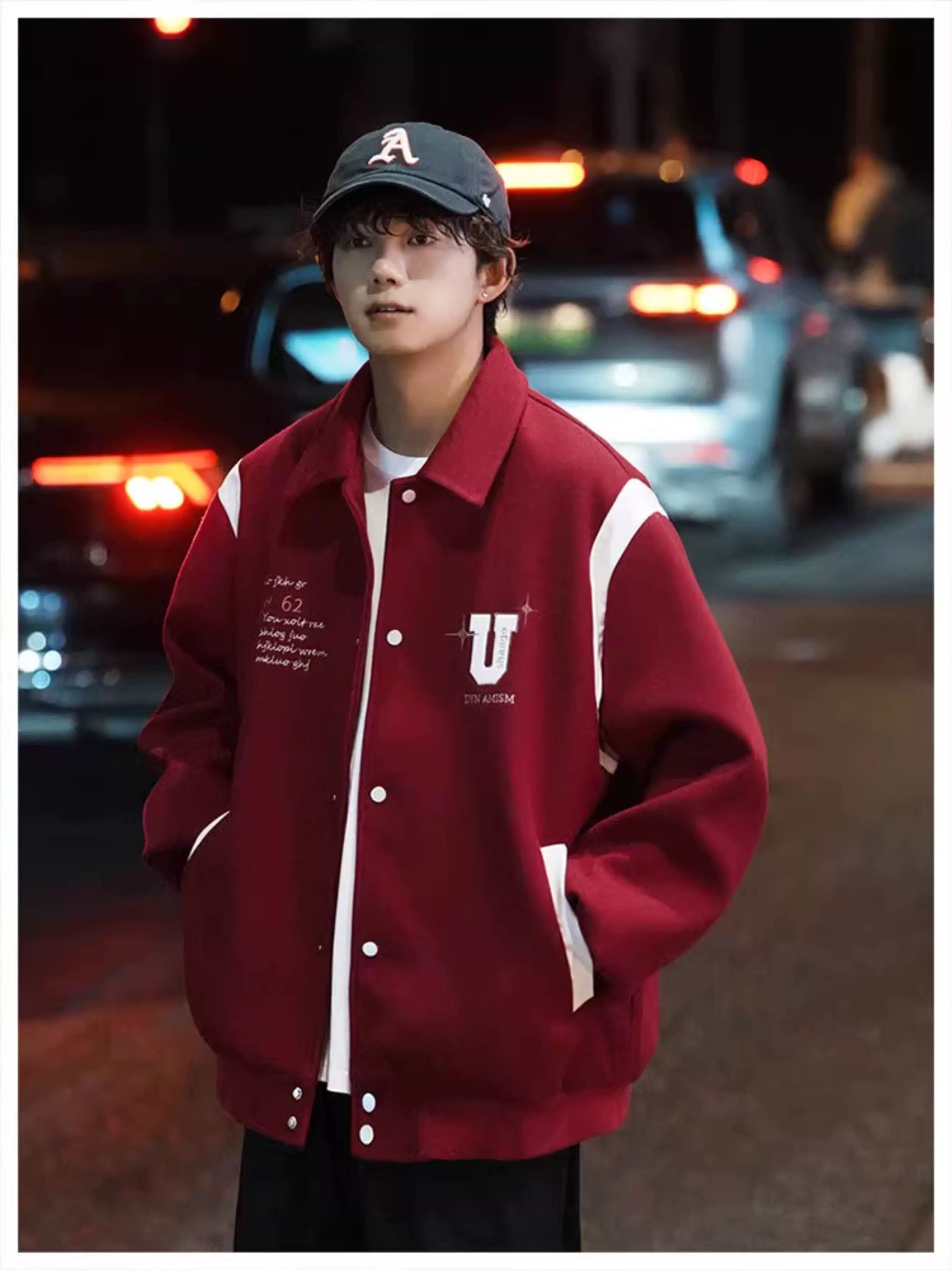 Chaqueta corta de lana – Prenda de abrigo vintage estilo urbano americano T0024