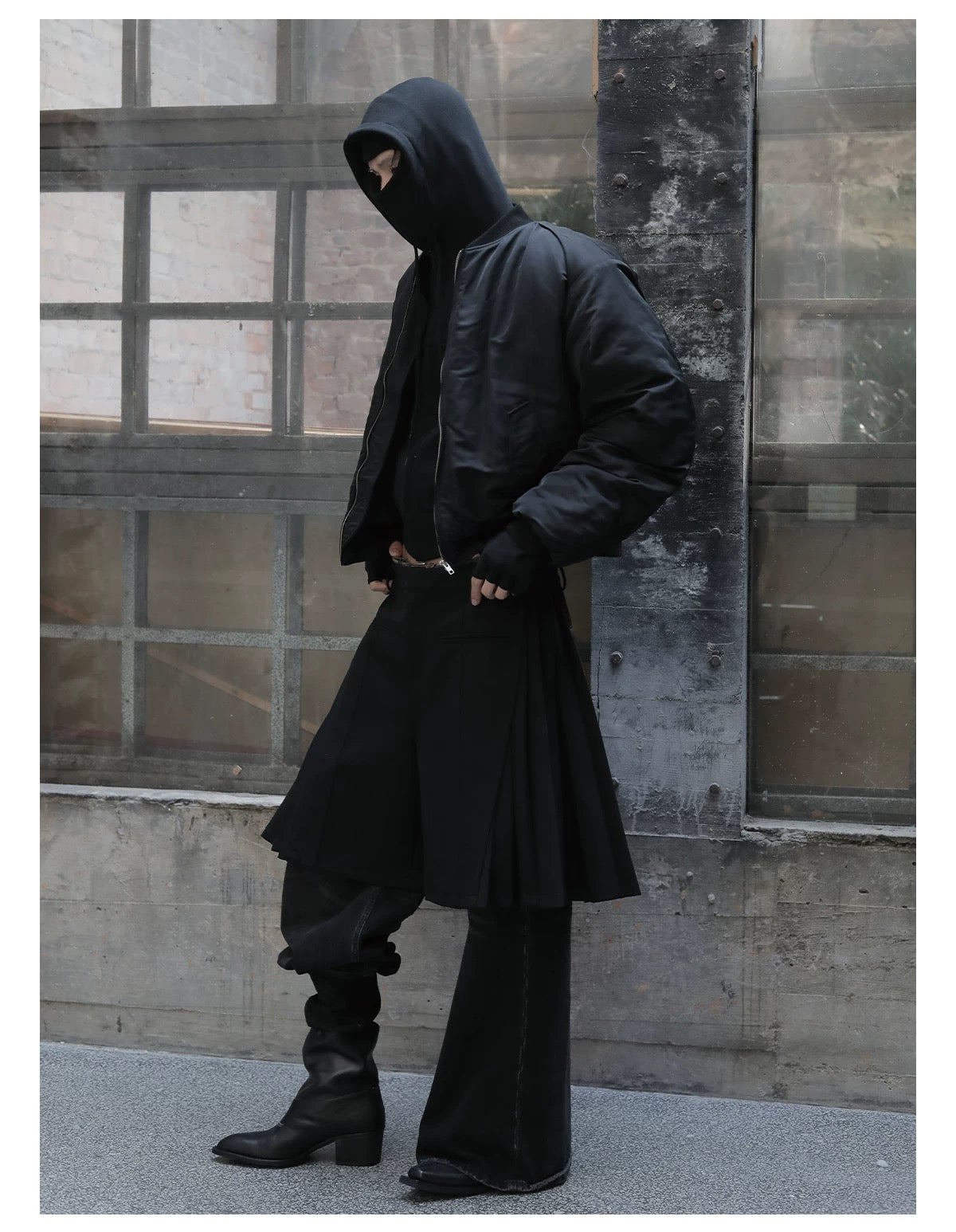 Men’s Curved-Cut Padded Jacket – American Vintage Oversized Blade Silhouette Cotton Coat T0036