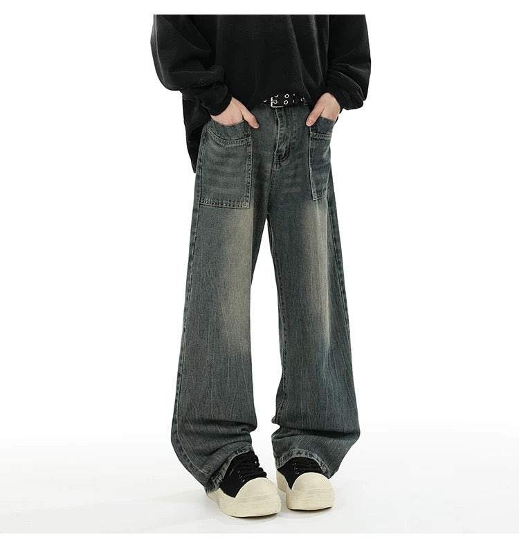 Vaqueros de calle americanos: pantalones holgados vintage B0039