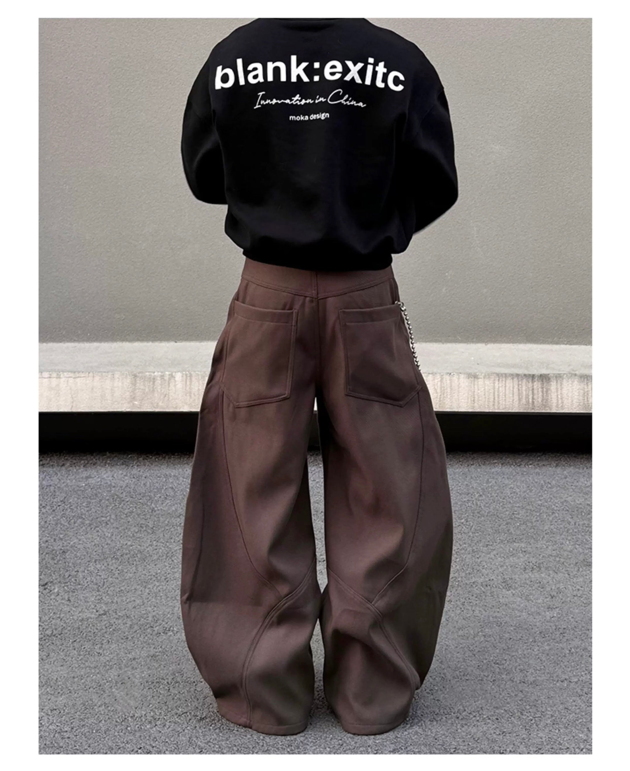 Men’s American Patchwork Rivet Blade Trousers – Vintage High-Street Flared Dress Pants B0080