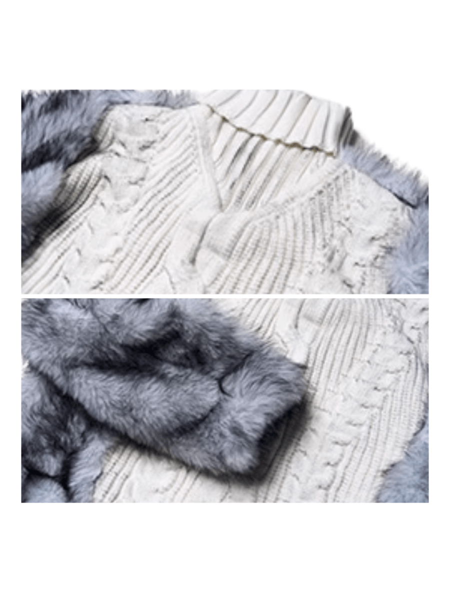 [STARTEXCEEDEND] Fur turtleneck sweater S0199