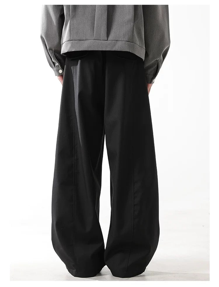 Men’s American Vintage Curved-Cut Trousers – Loose Fit Retro Streetwear Pants B0091