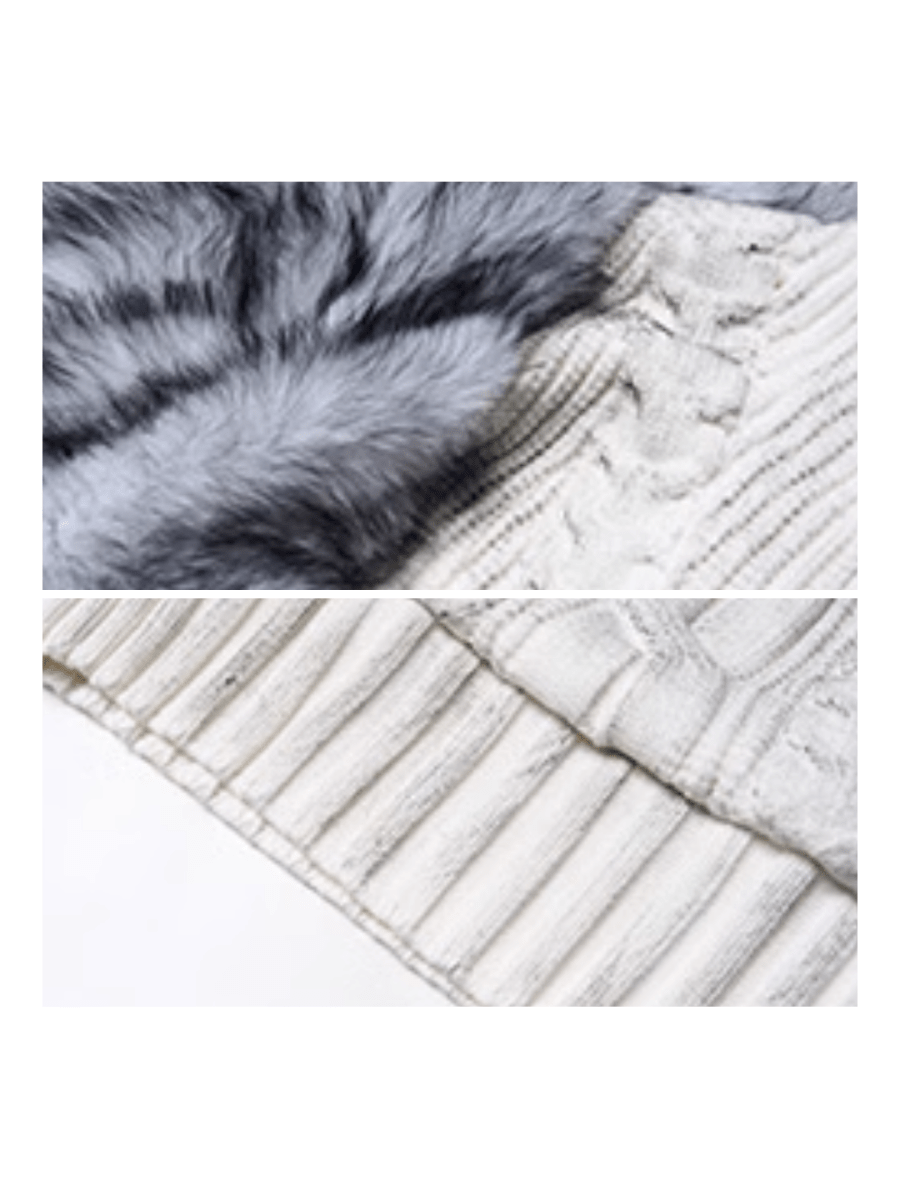 [STARTEXCEEDEND] Fur turtleneck sweater S0199