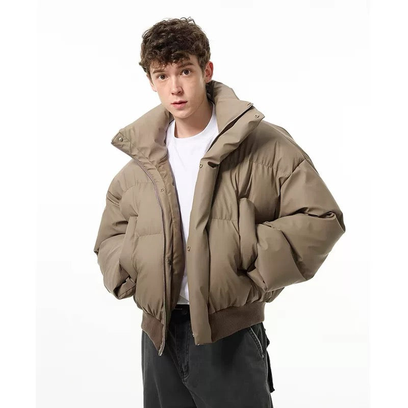 Chaqueta acolchada corta de corte limpio para hombre – Abrigo de invierno American Minimal Street T0148