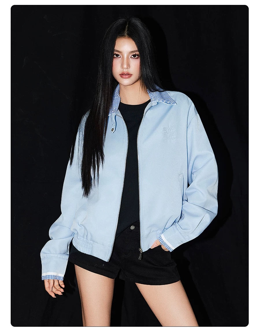 Men’s Vintage Plaid Patchwork Collar Jacket – Retro Short Street Outerwear T0062