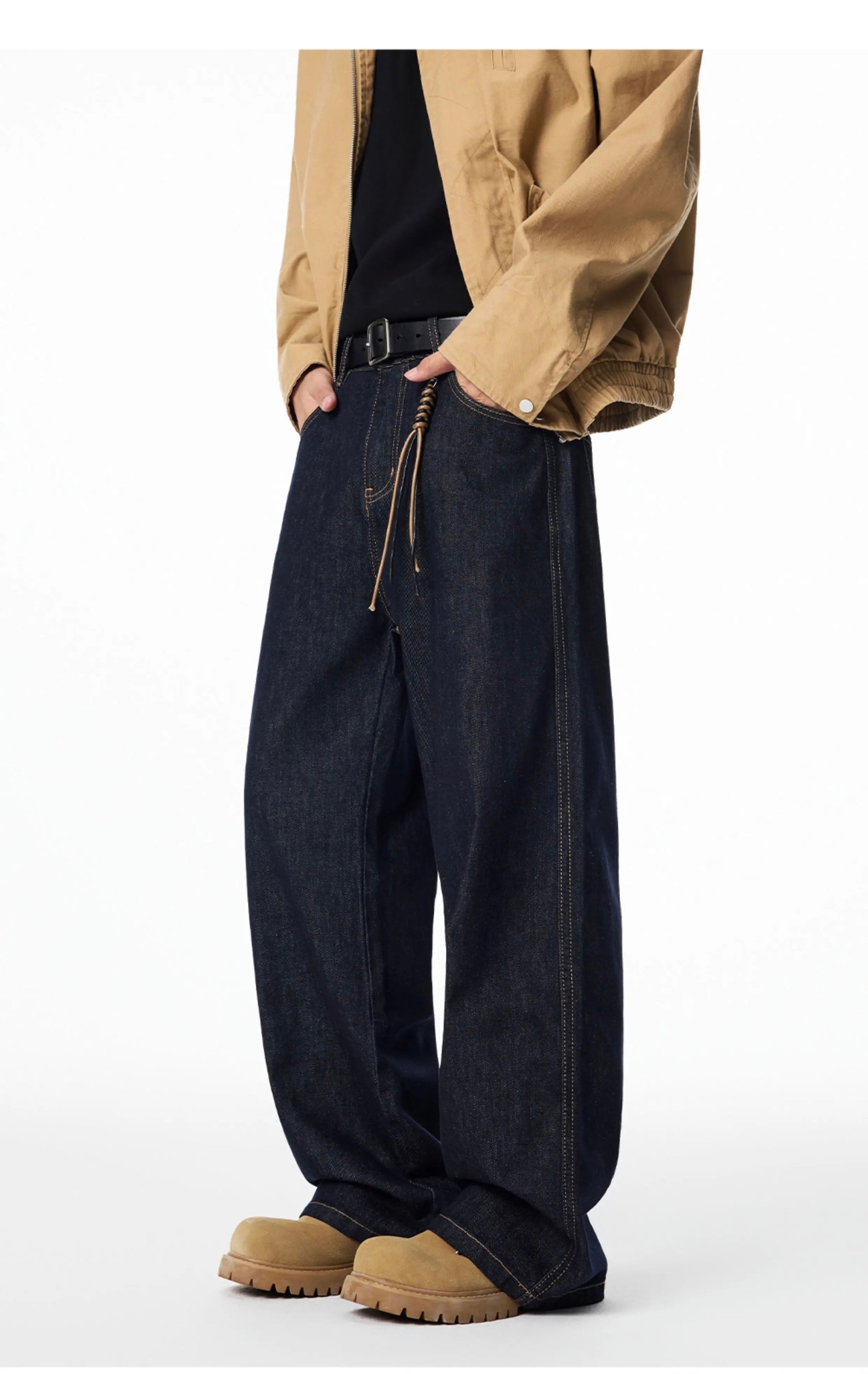 Men’s Vintage Raw Denim Streetwear Jeans B0034