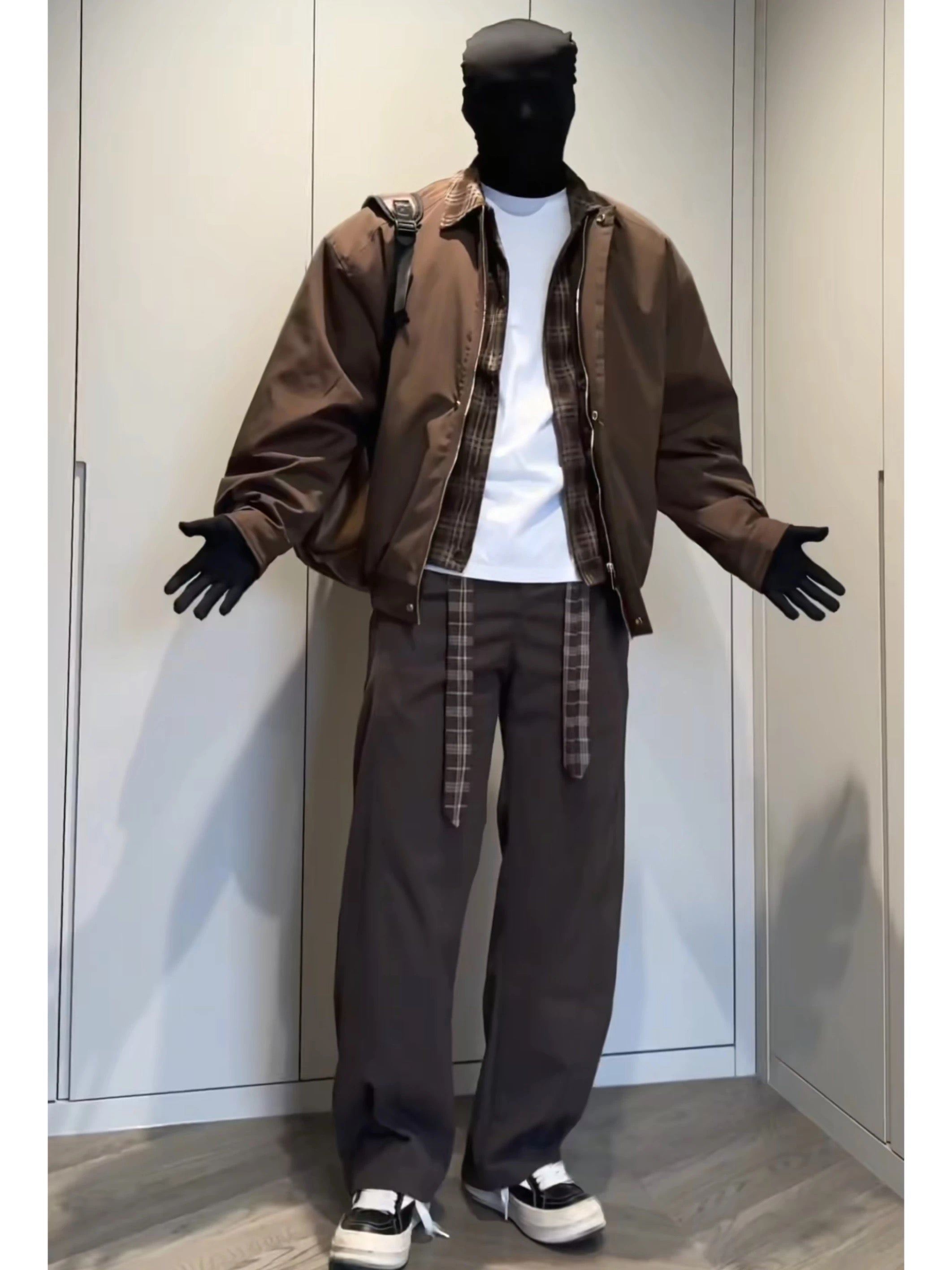 Men’s Retro American Plaid Lapel Jacket T0253