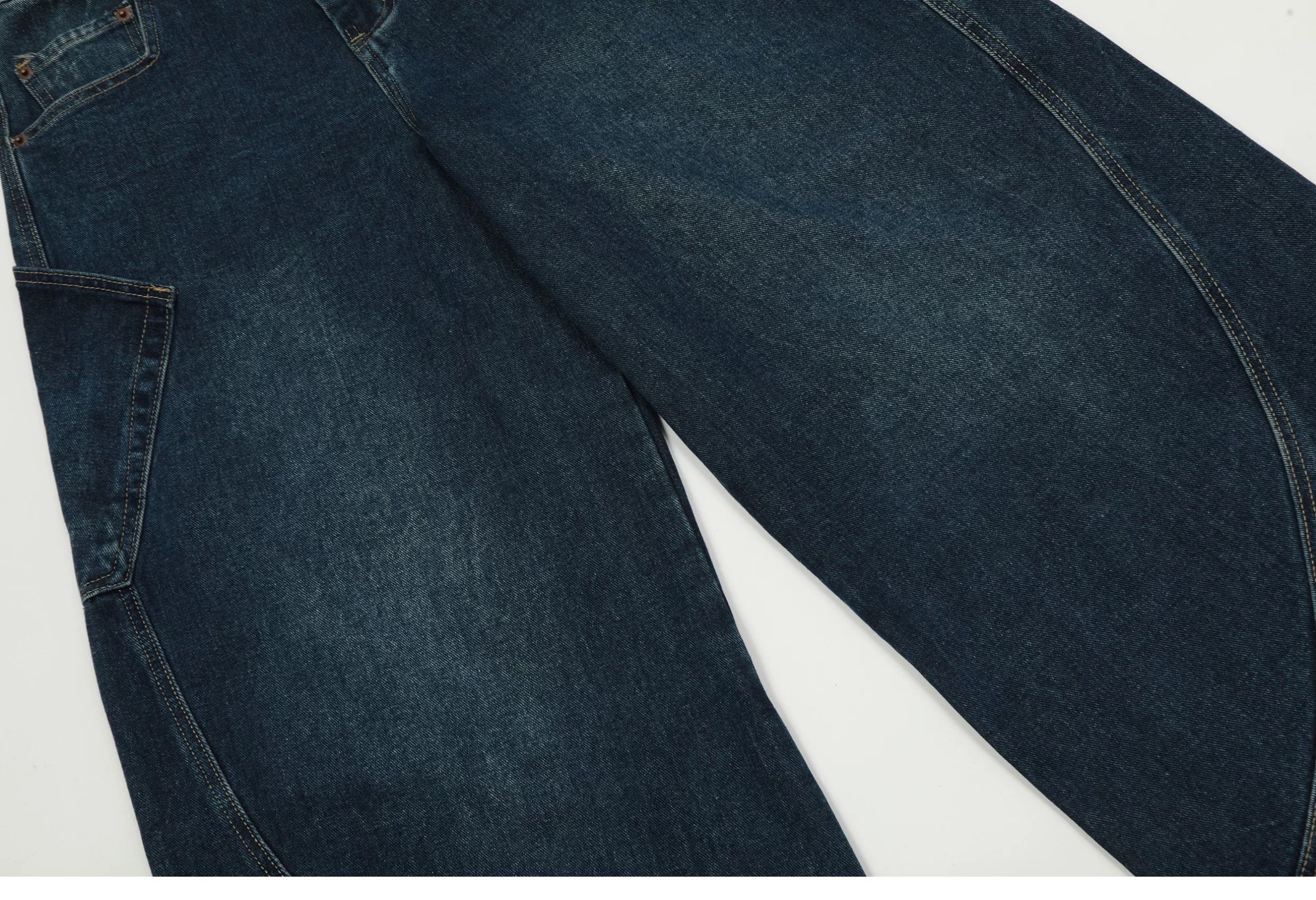 Vaqueros vintage americanos multibolsillos: pantalones vaqueros holgados de trabajo urbanos B0060